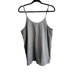 Namsar Lightweight Cotton Oversized Camisole Tank Lagenlook Raw Hem Small
